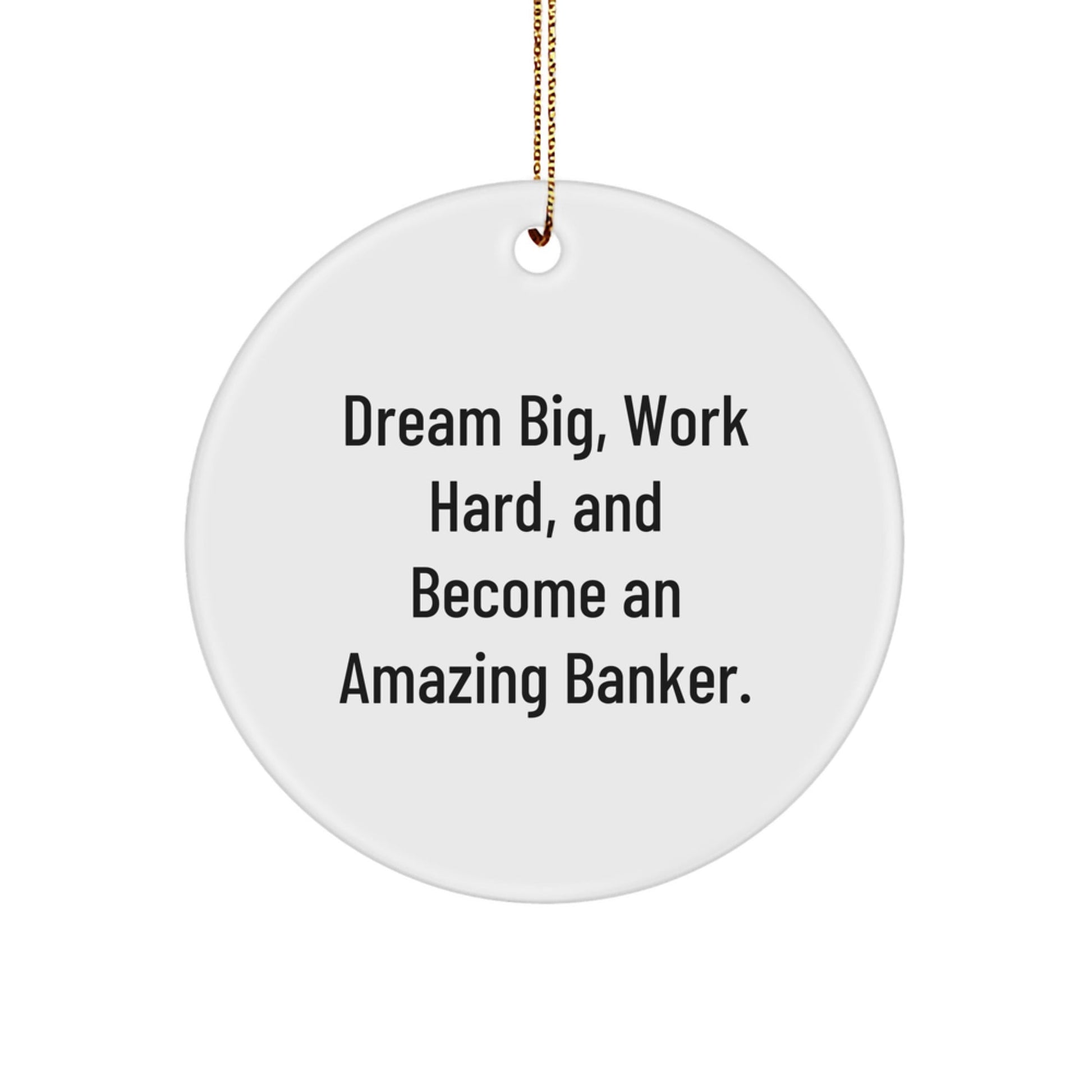 Funny Banker Gifts for Men, Women, Friends, Coworkers - Dream Big Circle Ornament, Christmas Unique Gifts from Family - Victory Thru Vision