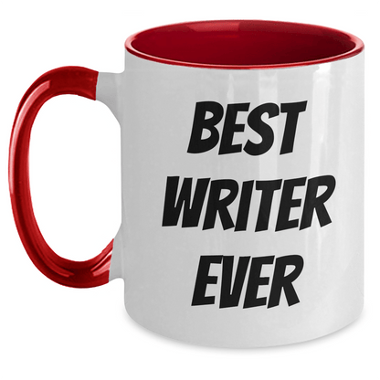 Funny Best Writer Ever Quote Two Tone Coffee Mug Gifts for Writer from Men, Women, Friends, Coworkers, Family - Graduation Unique Gifts - Victory Thru Vision