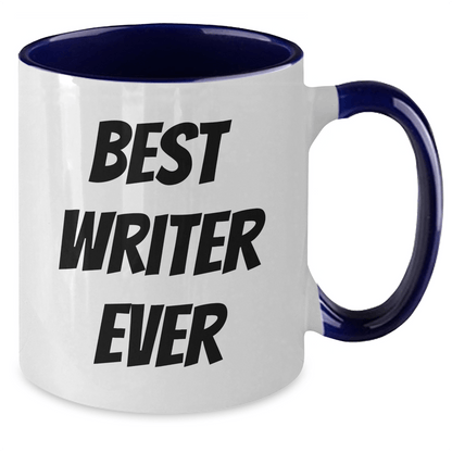 Funny Best Writer Ever Quote Two Tone Coffee Mug Gifts for Writer from Men, Women, Friends, Coworkers, Family - Graduation Unique Gifts - Victory Thru Vision