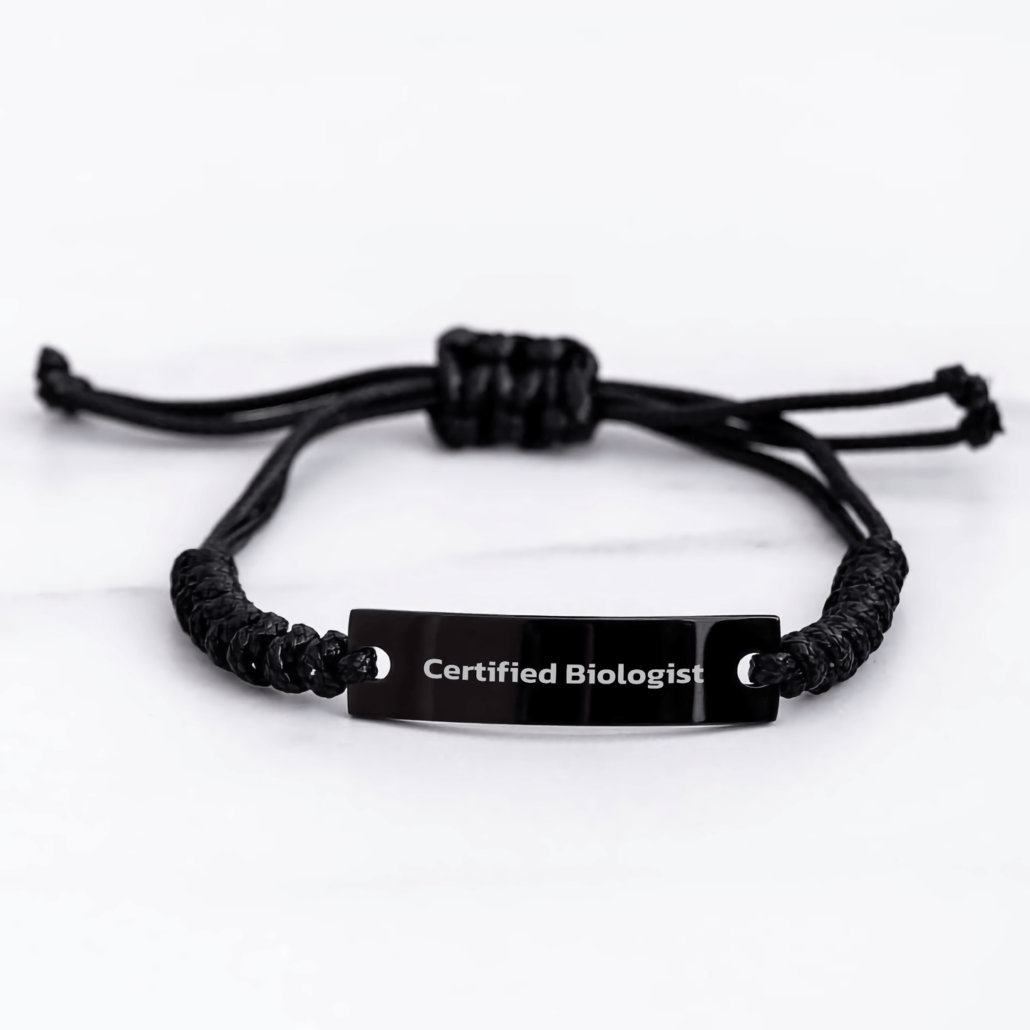 Funny Biologist Gifts, Certified Biologist Rope Bracelet for Men, 'Life's a Lab' Quote, Adjustable Black Brass Rope, Perfect Father's Day Unique Gifts from Family, Friends, Coworkers - Victory Thru Vision 