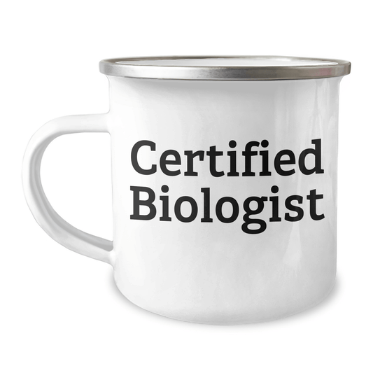 Funny Biologist Gifts for Him, Camping Mug for Dad, 'I'm a Biologist, Not a Morning Person' Quote, 12 oz Stainless Steel with Enamel Finish, Gifts from Mom for Father's Day - Victory Thru Vision 