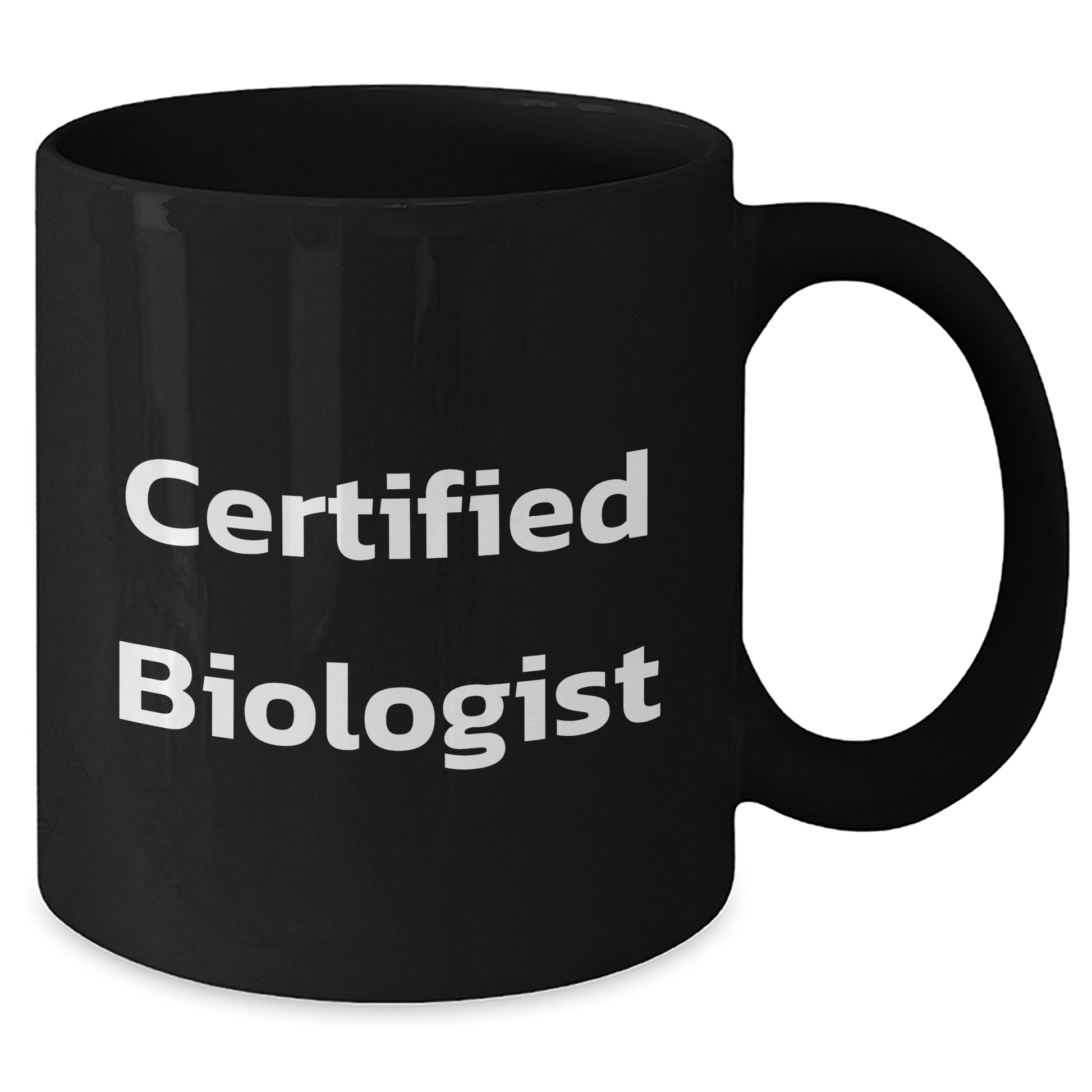 Funny Biologist Gifts from Men, Unique Black Coffee Mug for Father's Day, 'Certified Biologist' Quote, 11oz or 15oz Capacity, Microwave and Dishwasher Safe - Victory Thru Vision