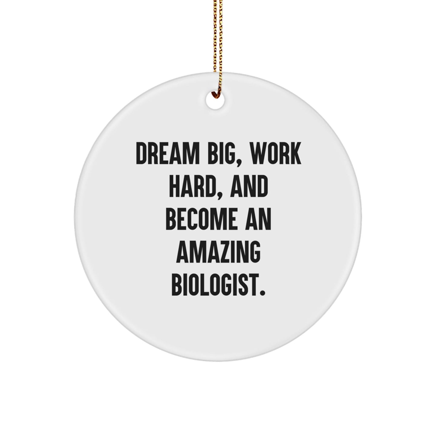 Funny Biologist Gifts, Inspirational Quote Circle Ornament, Gifts from Friends for Men, Unique Christmas Biologist Decorations - Victory Thru Vision