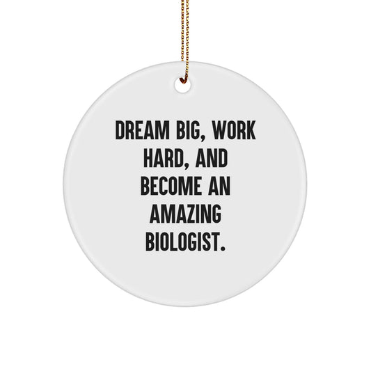 Funny Biologist Gifts, Inspirational Quote Circle Ornament, Gifts from Friends for Men, Unique Christmas Biologist Decorations - Victory Thru Vision