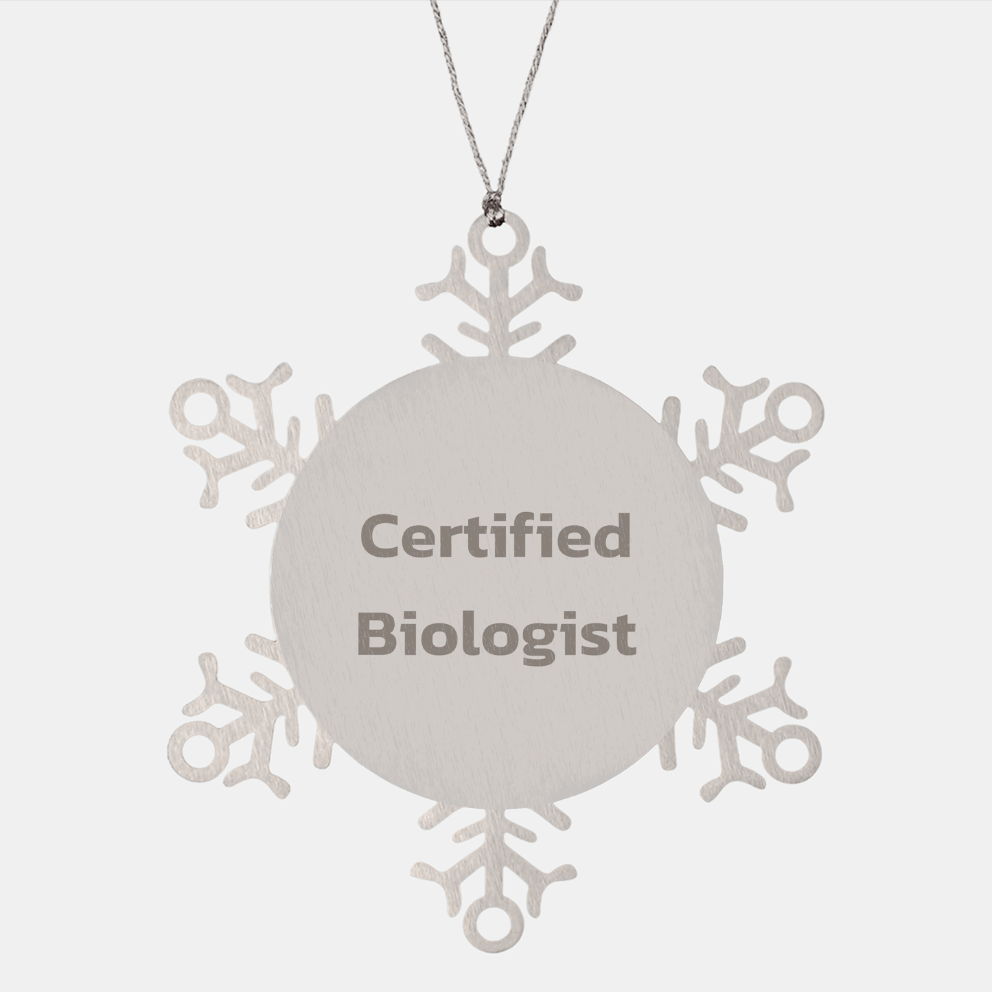 Funny Biologist Gifts - Snowflake Ornament from Certified Biologist Friends for Men and Women - Christmas Unique Gifts from Family - Victory Thru Vision 