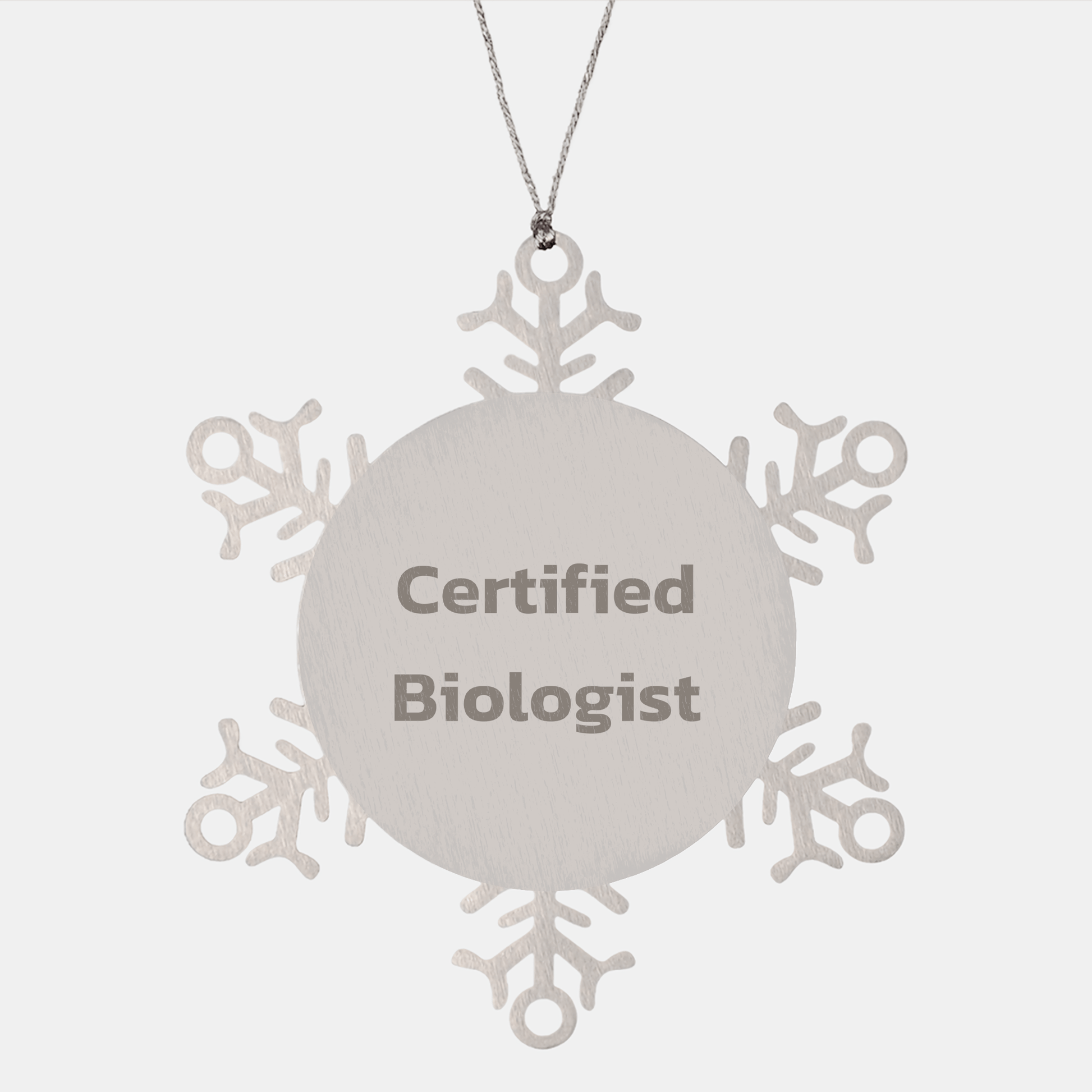 Funny Biologist Gifts - Snowflake Ornament from Certified Biologist Friends for Men and Women - Christmas Unique Gifts from Family - Victory Thru Vision 