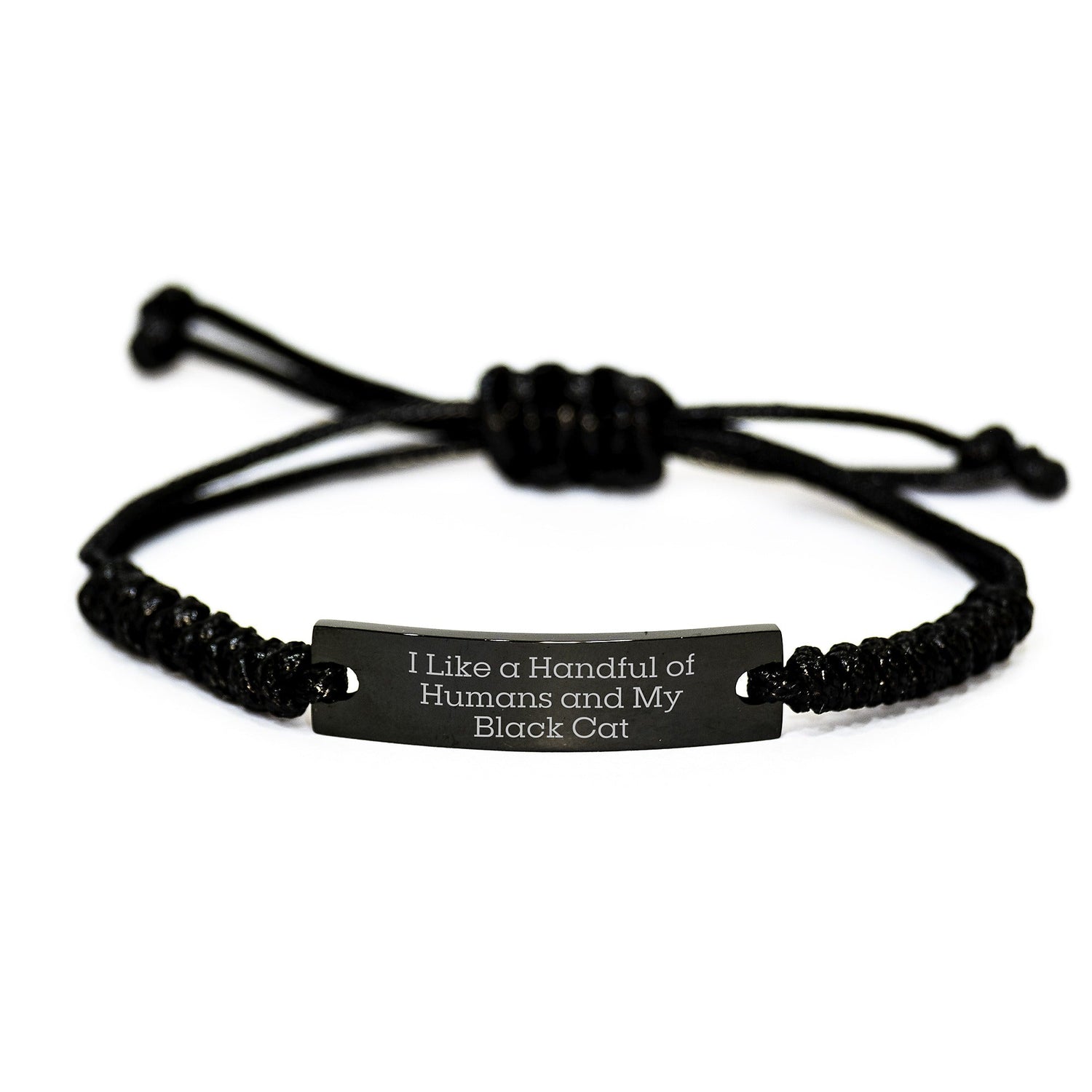 Funny Black Cat Rope Gift for Graduation from Friends, Unique Black Cat Gifts for Men, Women, Family - 'I Like A Handful Of Humans And My Black Cat' - Victory Thru Vision