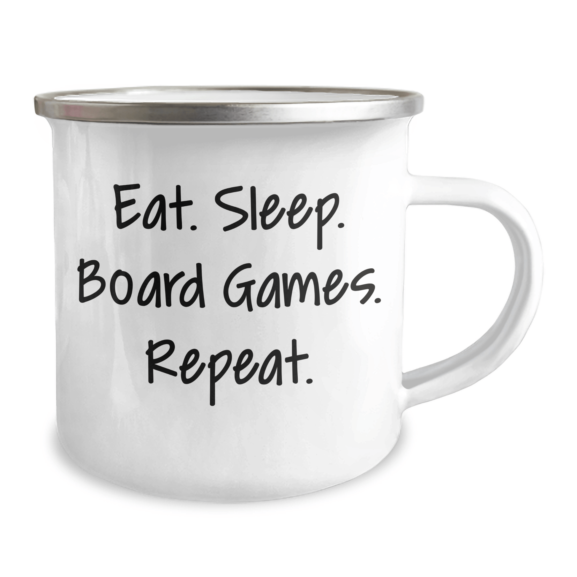 Funny Board Games Enthusiasts Gifts from Friends for Graduation Unique Camping Mugs Eat. Sleep. Board Games. Repeat. - Victory Thru Vision 