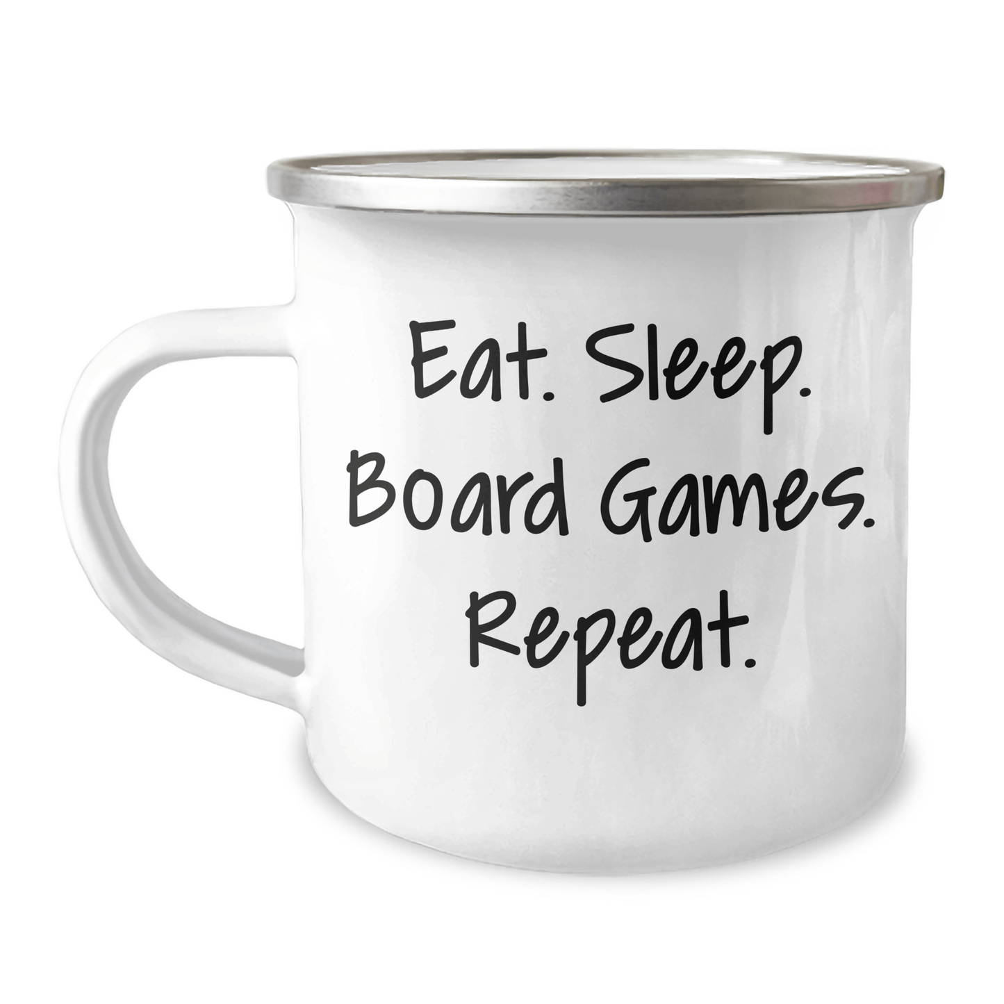 Funny Board Games Enthusiasts Gifts from Friends for Graduation Unique Camping Mugs Eat. Sleep. Board Games. Repeat. - Victory Thru Vision 