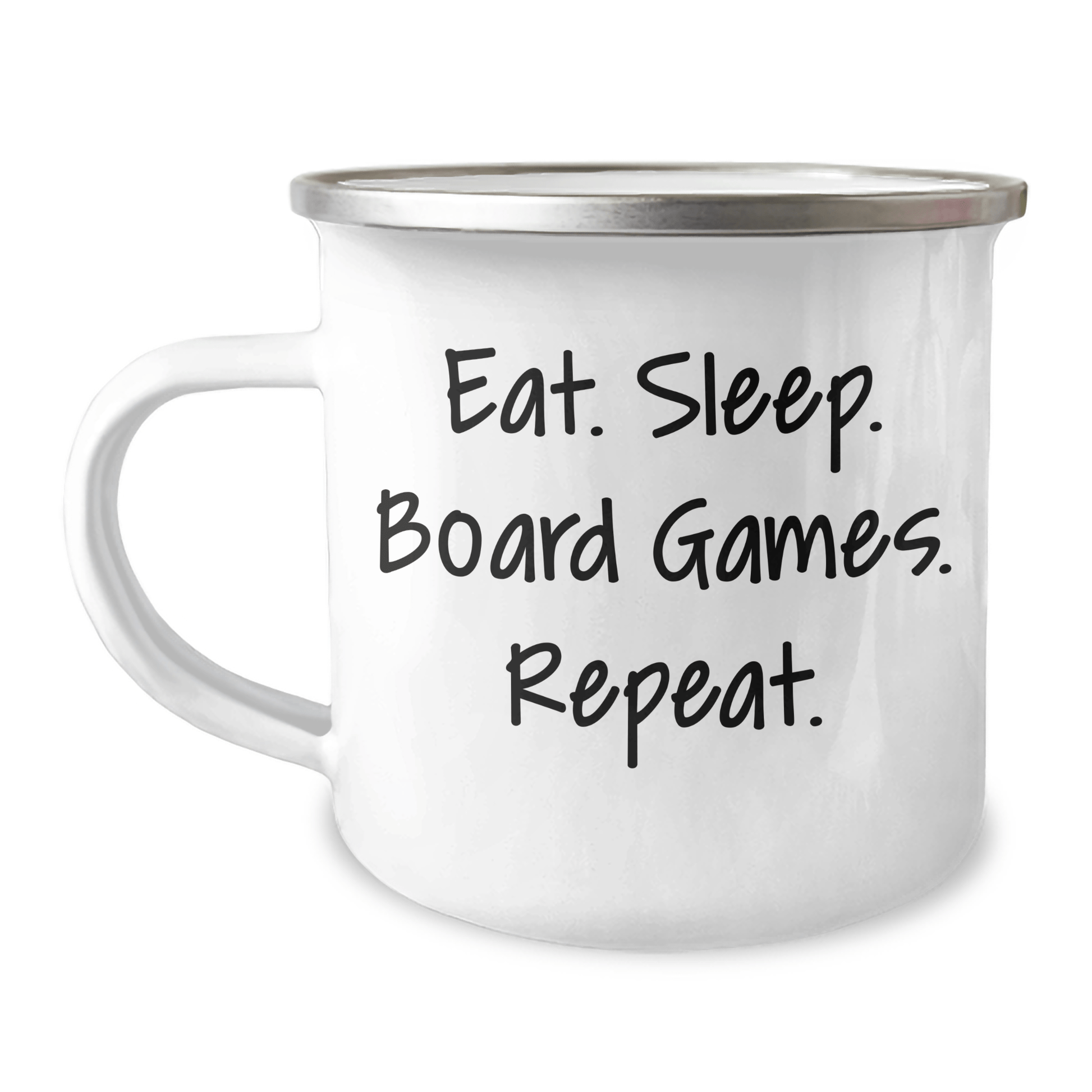 Funny Board Games Enthusiasts Gifts from Friends for Graduation Unique Camping Mugs Eat. Sleep. Board Games. Repeat. - Victory Thru Vision 
