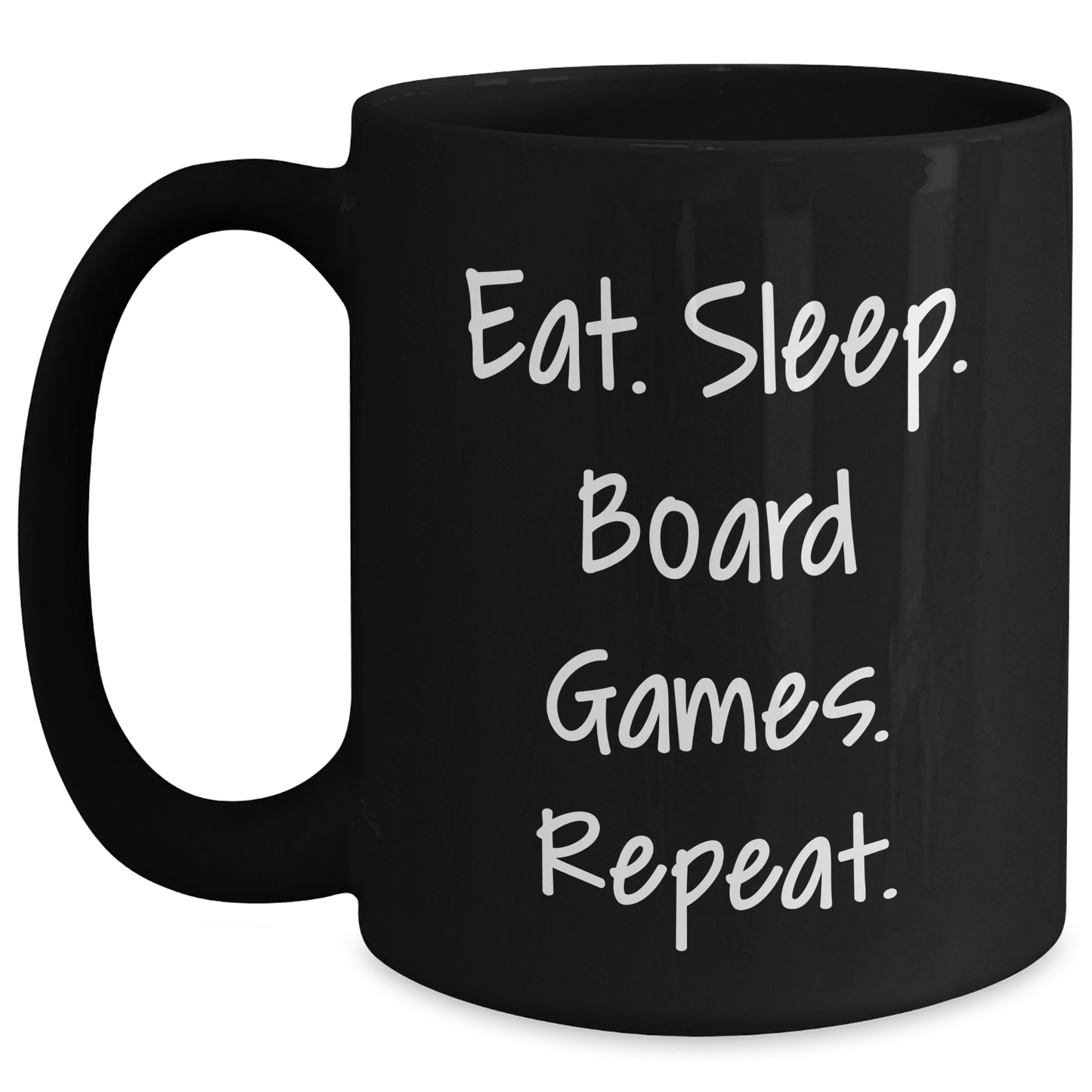 Funny Board Games Gifts for Men from Friends, Black Coffee Mug for Board Games Enthusiasts, Eat. Sleep. Board Games. Repeat. - Victory Thru Vision 