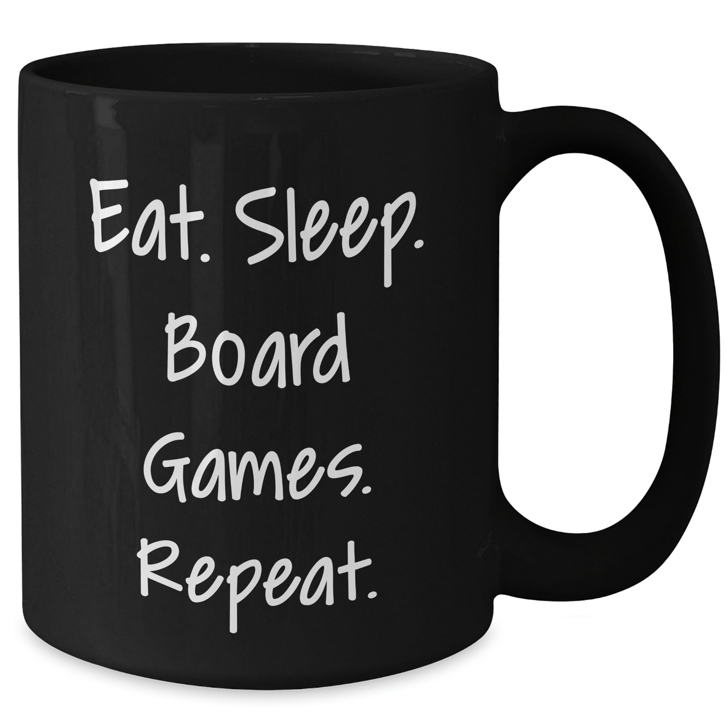 Funny Board Games Gifts for Men from Friends, Black Coffee Mug for Board Games Enthusiasts, Eat. Sleep. Board Games. Repeat. - Victory Thru Vision 