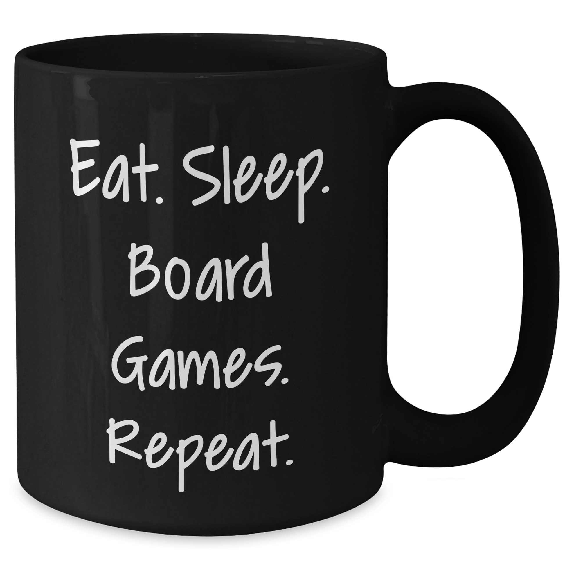 Funny Board Games Gifts for Men from Friends, Black Coffee Mug for Board Games Enthusiasts, Eat. Sleep. Board Games. Repeat. - Victory Thru Vision 