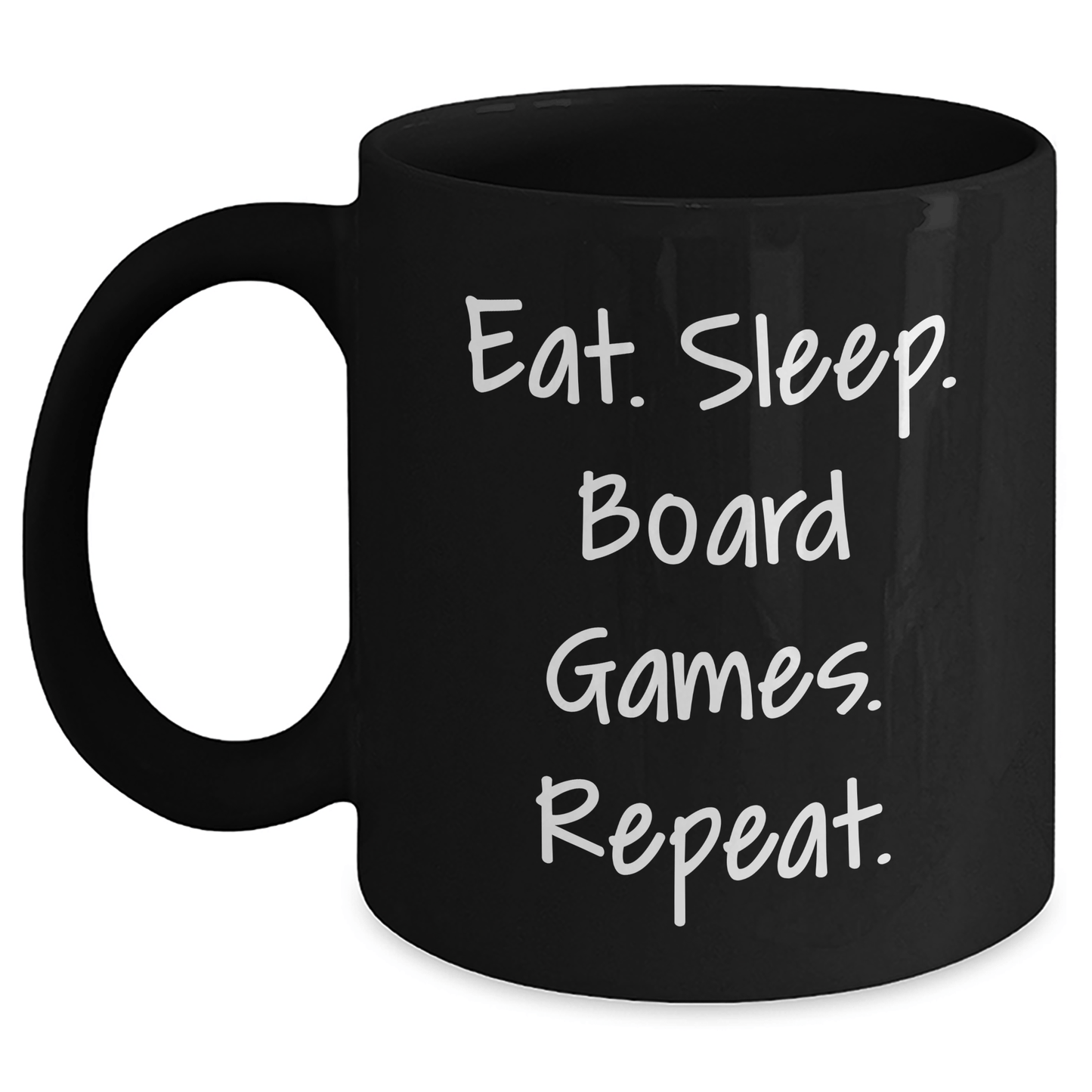 Funny Board Games Gifts for Men from Friends, Black Coffee Mug for Board Games Enthusiasts, Eat. Sleep. Board Games. Repeat. - Victory Thru Vision 