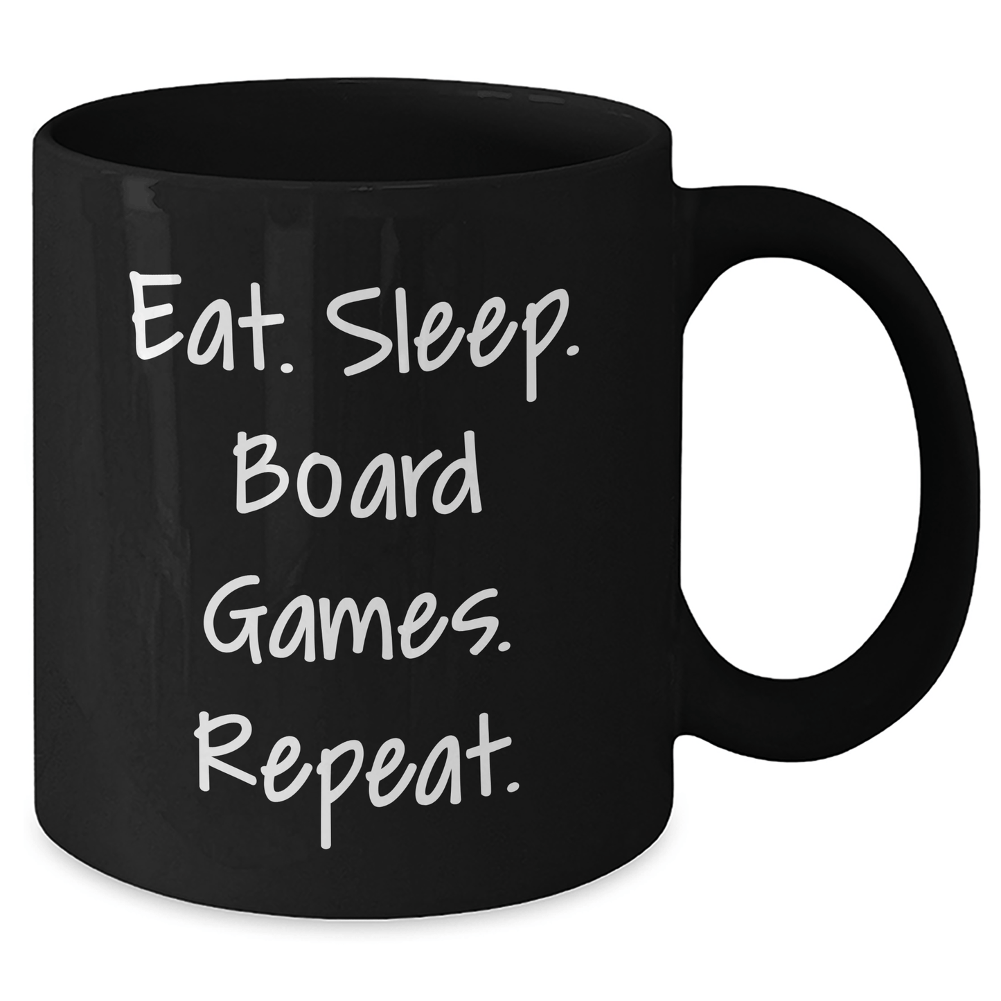 Funny Board Games Gifts for Men from Friends, Black Coffee Mug for Board Games Enthusiasts, Eat. Sleep. Board Games. Repeat. - Victory Thru Vision 