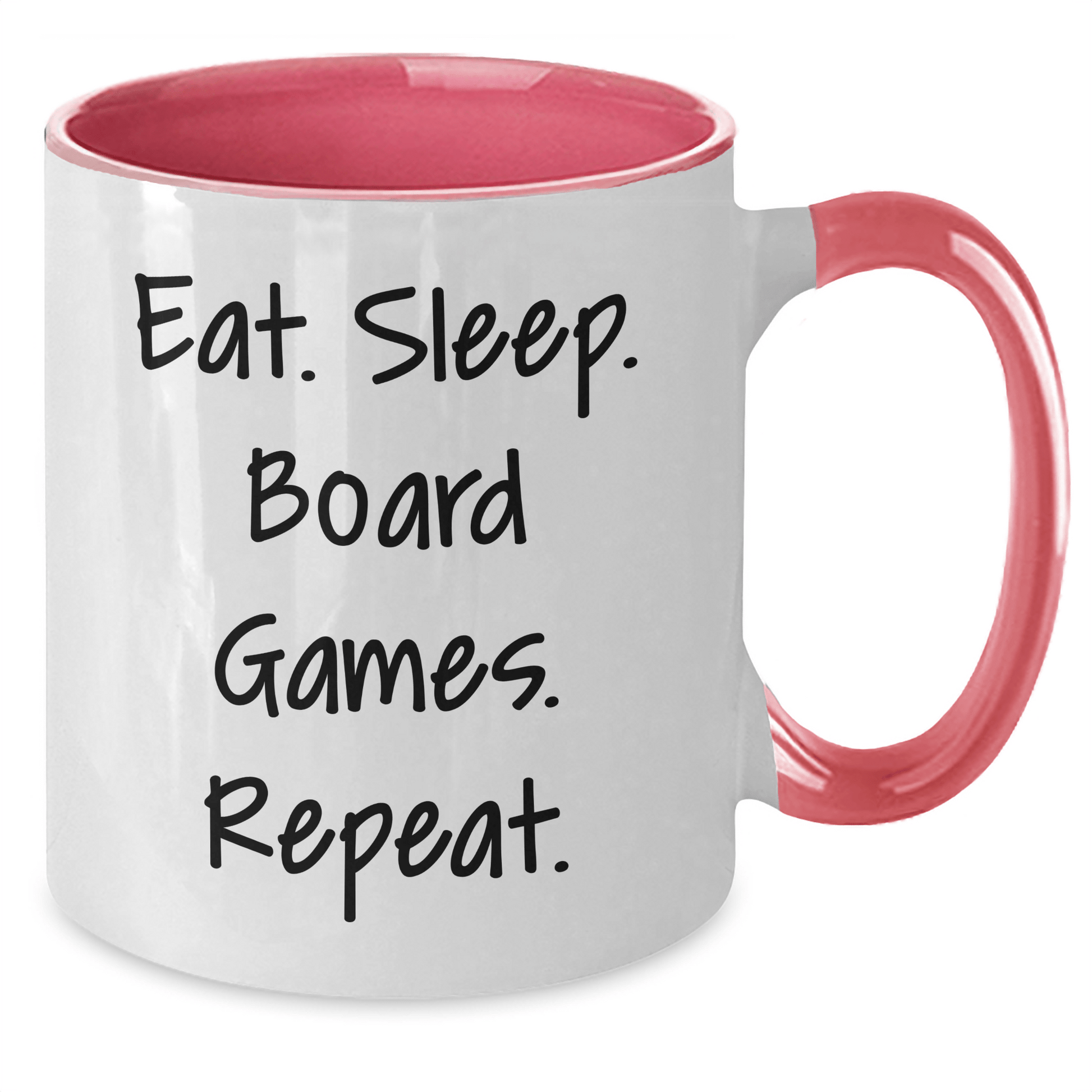 Funny Board Games Gifts from Friends for Board Games Enthusiasts - Eat. Sleep. Board Games. Repeat. - Two Tone Coffee Mug for Graduation - Victory Thru Vision 