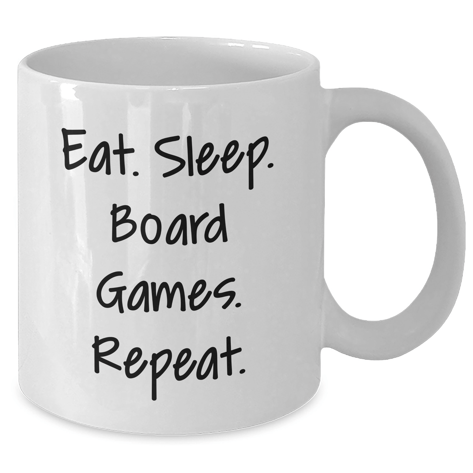 Funny Board Games Inspired White Coffee Mug, Gifts from Friends for Graduation, Eat. Sleep. Board Games. Repeat. - Victory Thru Vision 