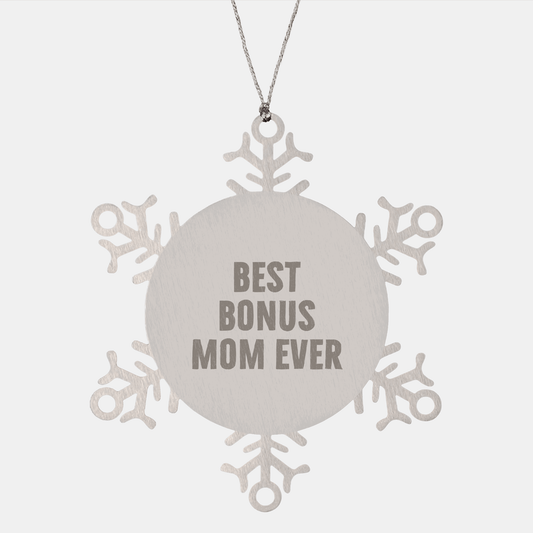 Funny Bonus Mom Gifts for Christmas - Best Snowflake Ornament from Friends to Family - Victory Thru Vision 