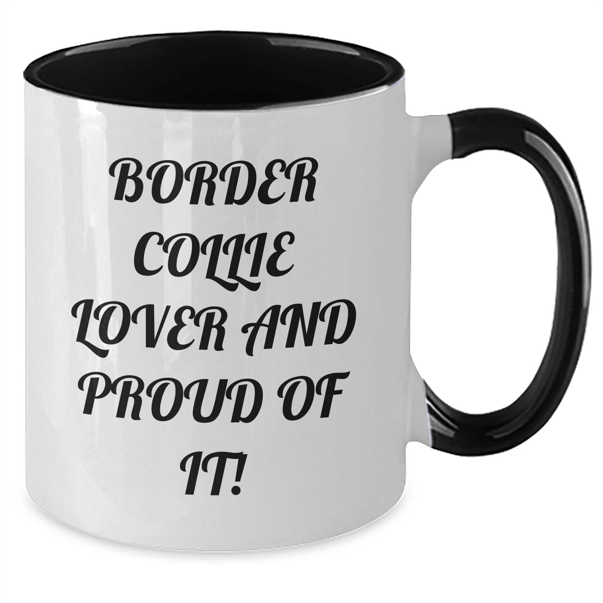 Funny Border Collie Dog Lovers Gifts from Dad to Border Collie Dog Enthusiasts - Two Tone Coffee Mug - Victory Thru Vision 
