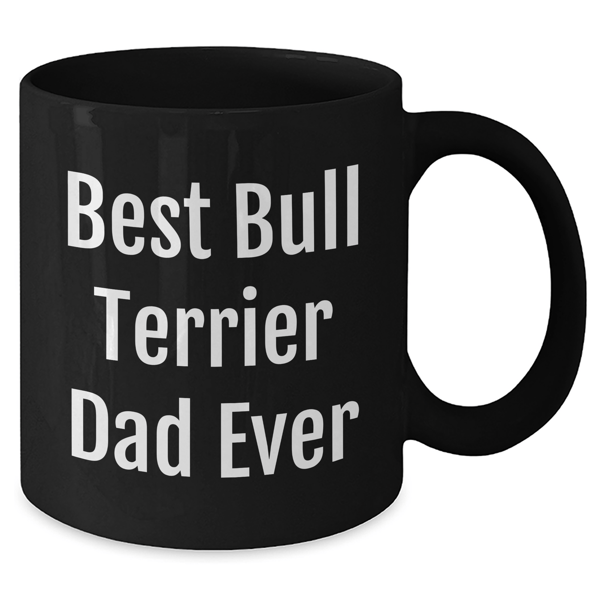Funny Bull Terrier Dog Dad Gifts, Best Bull Terrier Dad Ever, Black Coffee Mug for Father's Day, Gifts from Men, Gifts for Bull Terrier Dog Lovers - Victory Thru Vision 
