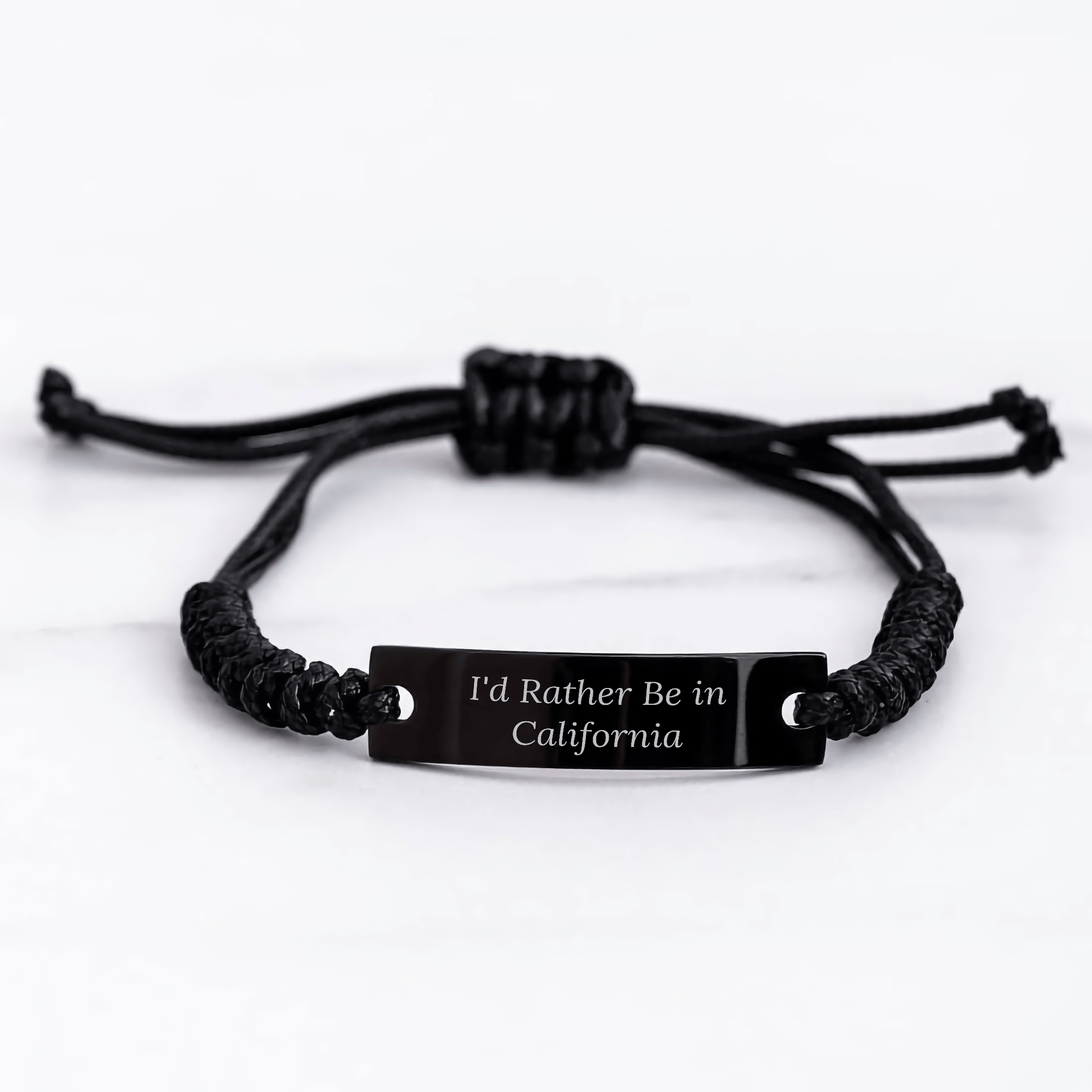 Funny California Rope Bracelet Gifts from Men to Friends, 'I'd Rather Be In California' Quote, Adjustable Graduation Unique Gifts - Victory Thru Vision 