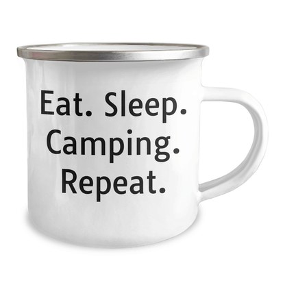 Funny Camping Gifts for Men from Family - Eat. Sleep. Camping. Repeat. Camping Mug for Father's Day - Victory Thru Vision 