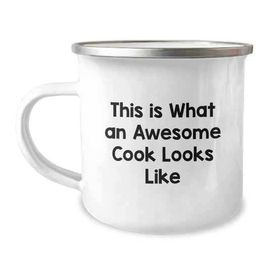 Funny Camping Mug for Cooks, Inspirational Quote 'This Is What An Awesome Cook Looks Like', Gifts for Graduation from Family to Friends - Victory Thru Vision