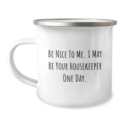 Funny Camping Mug for Housekeeper, Housekeeper Gifts, Gifts from Men to Housekeeper, Birthday Unique Ideas - Victory Thru Vision