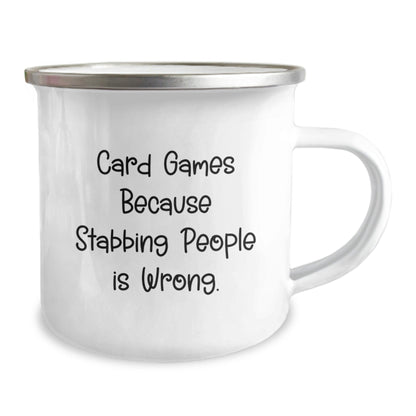 Funny Card Games Camping Mug Gifts from Friends for Card Games Enthusiasts Graduation Unique Gifts - Victory Thru Vision