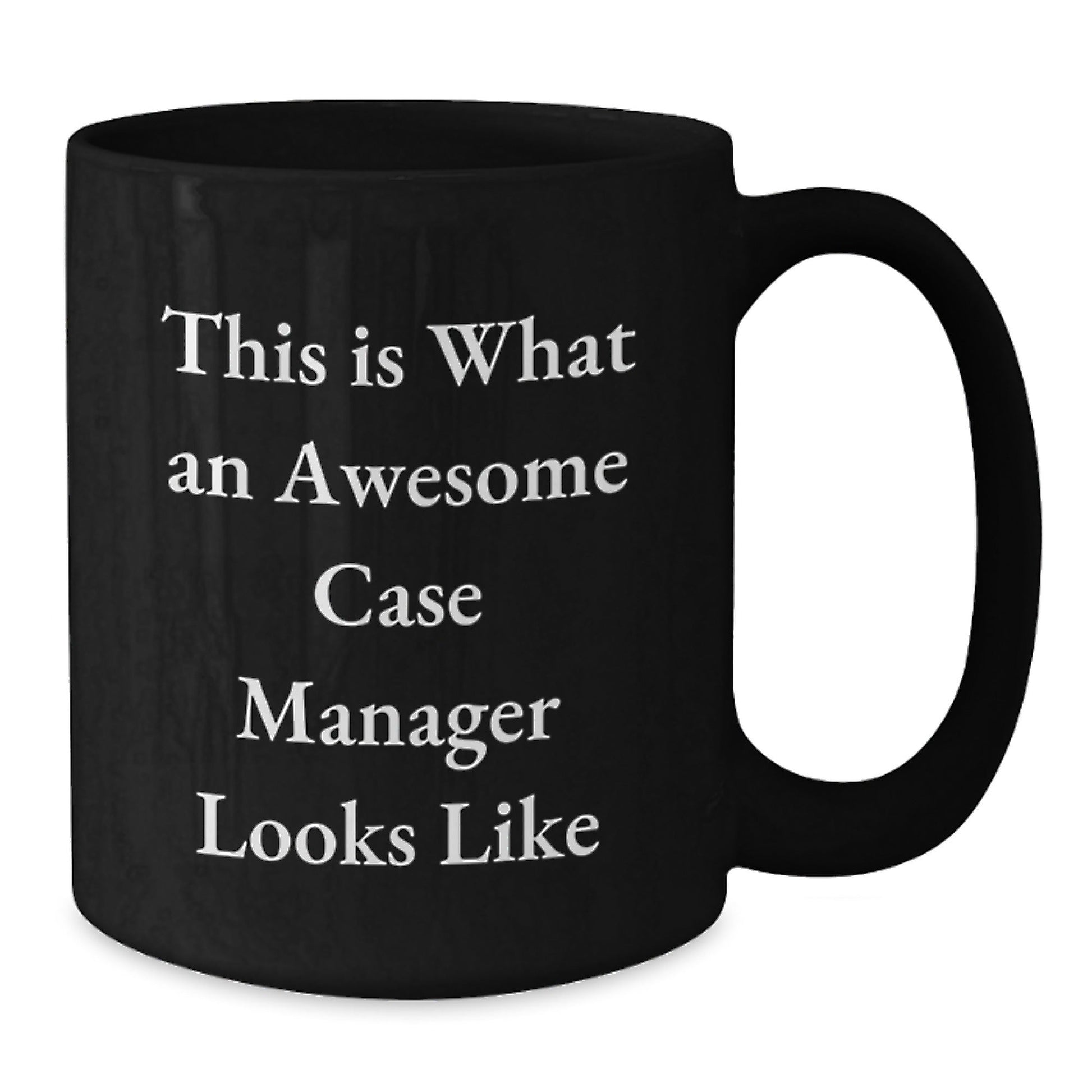 Funny Case Manager Gifts from Friends, 'This Is What An Awesome Case Manager Looks Like' Graduation Unique Gifts for Case Manager, Black Coffee Mug - Victory Thru Vision