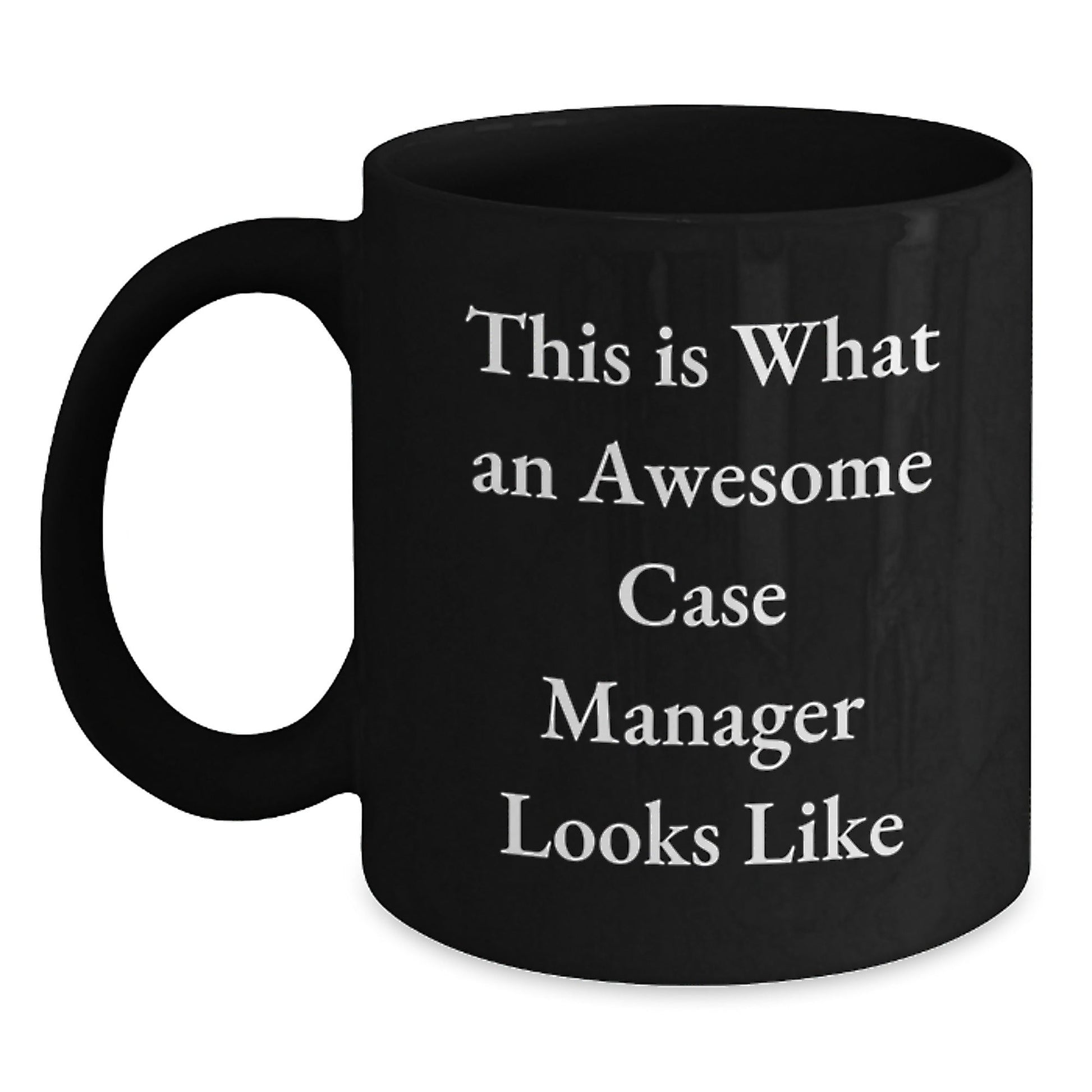 Funny Case Manager Gifts from Friends, 'This Is What An Awesome Case Manager Looks Like' Graduation Unique Gifts for Case Manager, Black Coffee Mug - Victory Thru Vision