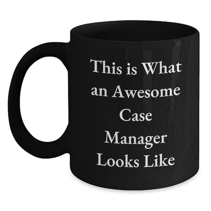 Funny Case Manager Gifts from Friends, 'This Is What An Awesome Case Manager Looks Like' Graduation Unique Gifts for Case Manager, Black Coffee Mug - Victory Thru Vision
