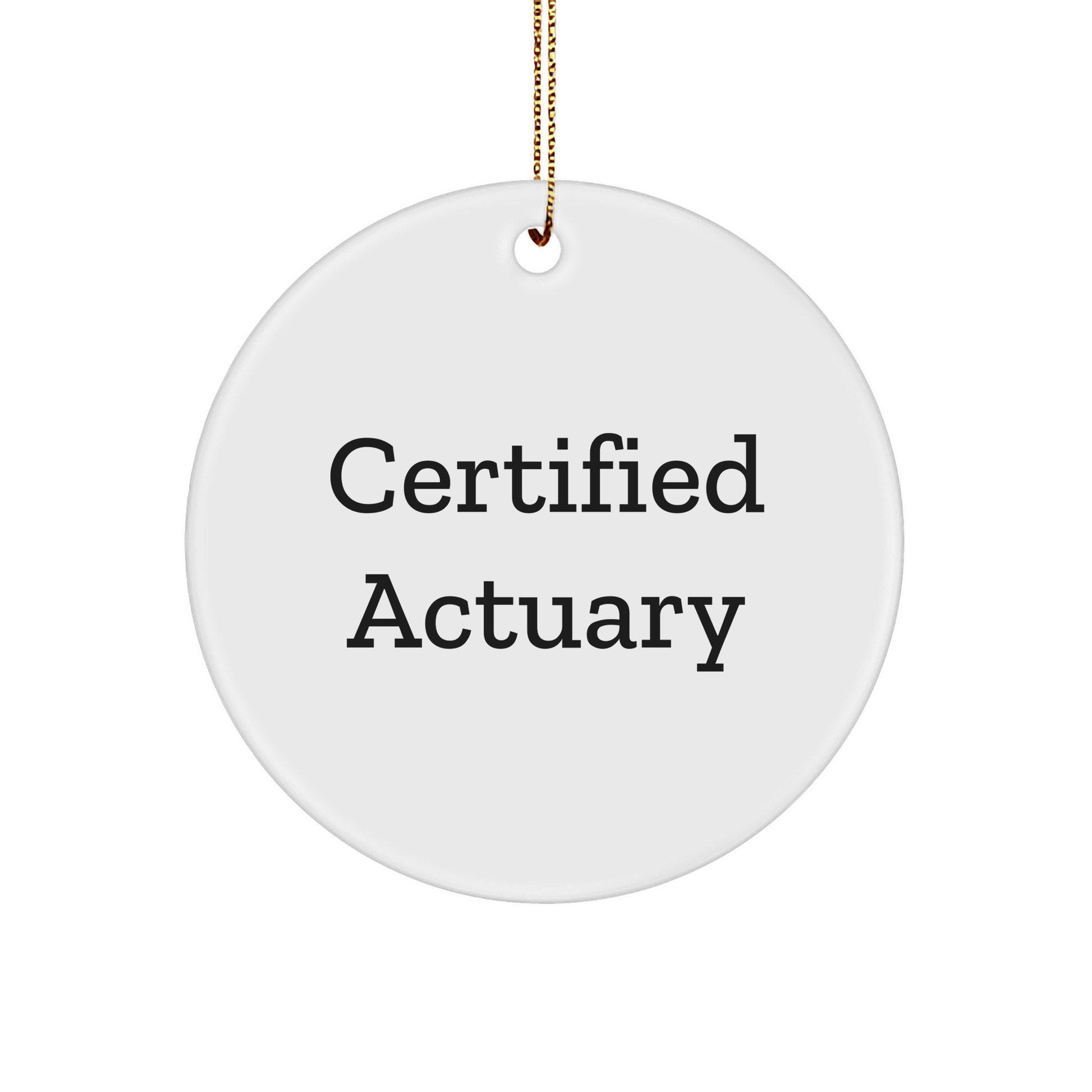 Funny Certified Actuary Gifts from Friends for Men - 'Certified Actuary' Circle Ornament, Unique Christmas Unique Gifts for Actuary - Victory Thru Vision 