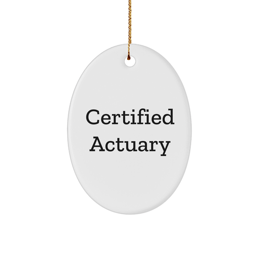 Funny Certified Actuary Oval Ornament Gifts from Friends for Actuaries at Christmas - Victory Thru Vision 