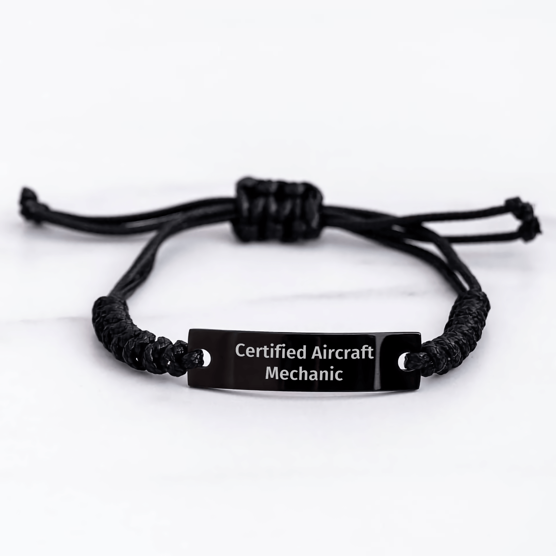 Funny Certified Aircraft Mechanic Gifts Rope Bracelet for Men Dad Father's Day Unique Gifts from Family Friends Coworkers - Victory Thru Vision 