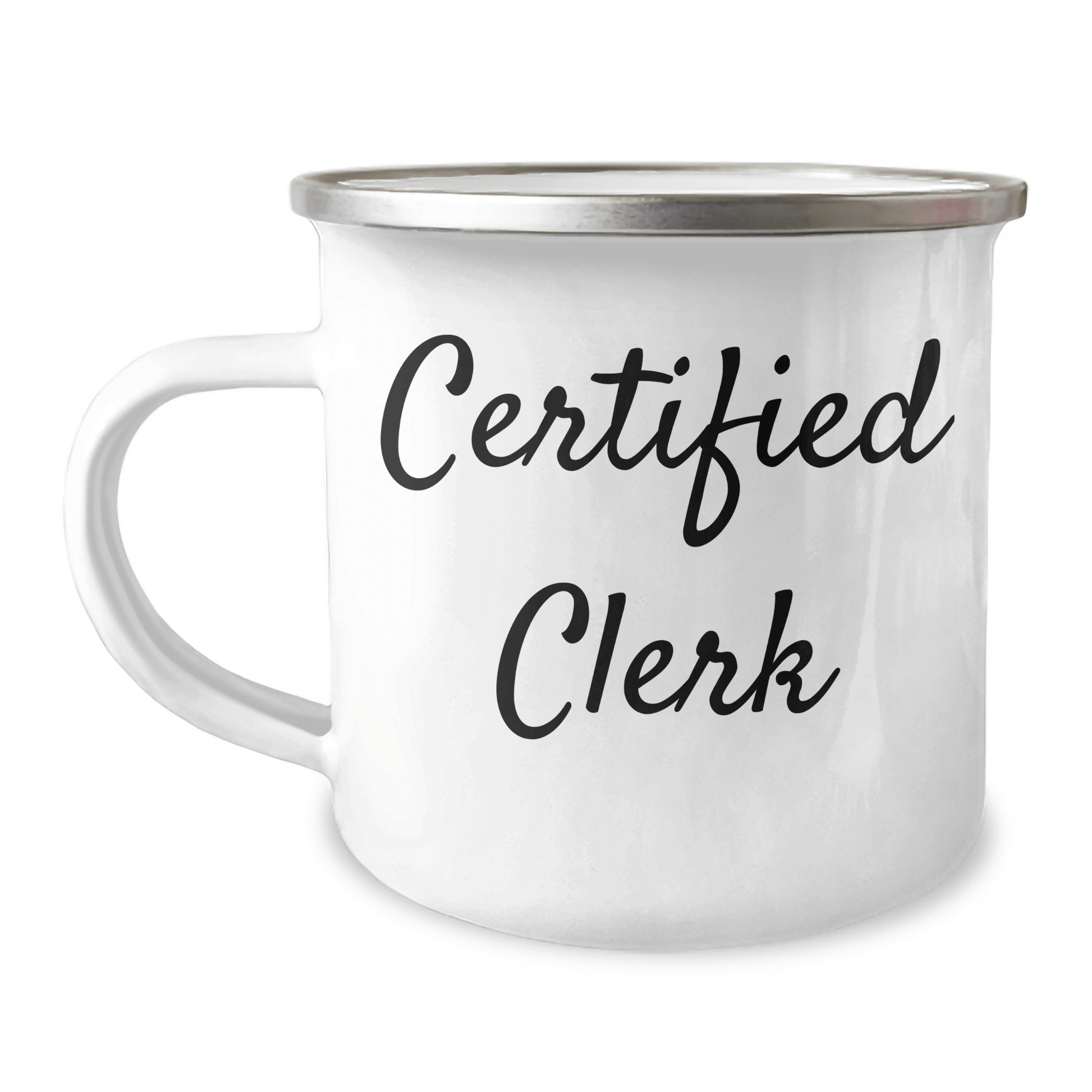 Funny Certified Clerk Gifts for Men - Camping Mug with Inspirational Quote, Father's Day Unique Gifts from Family, Friends, Coworkers - Victory Thru Vision