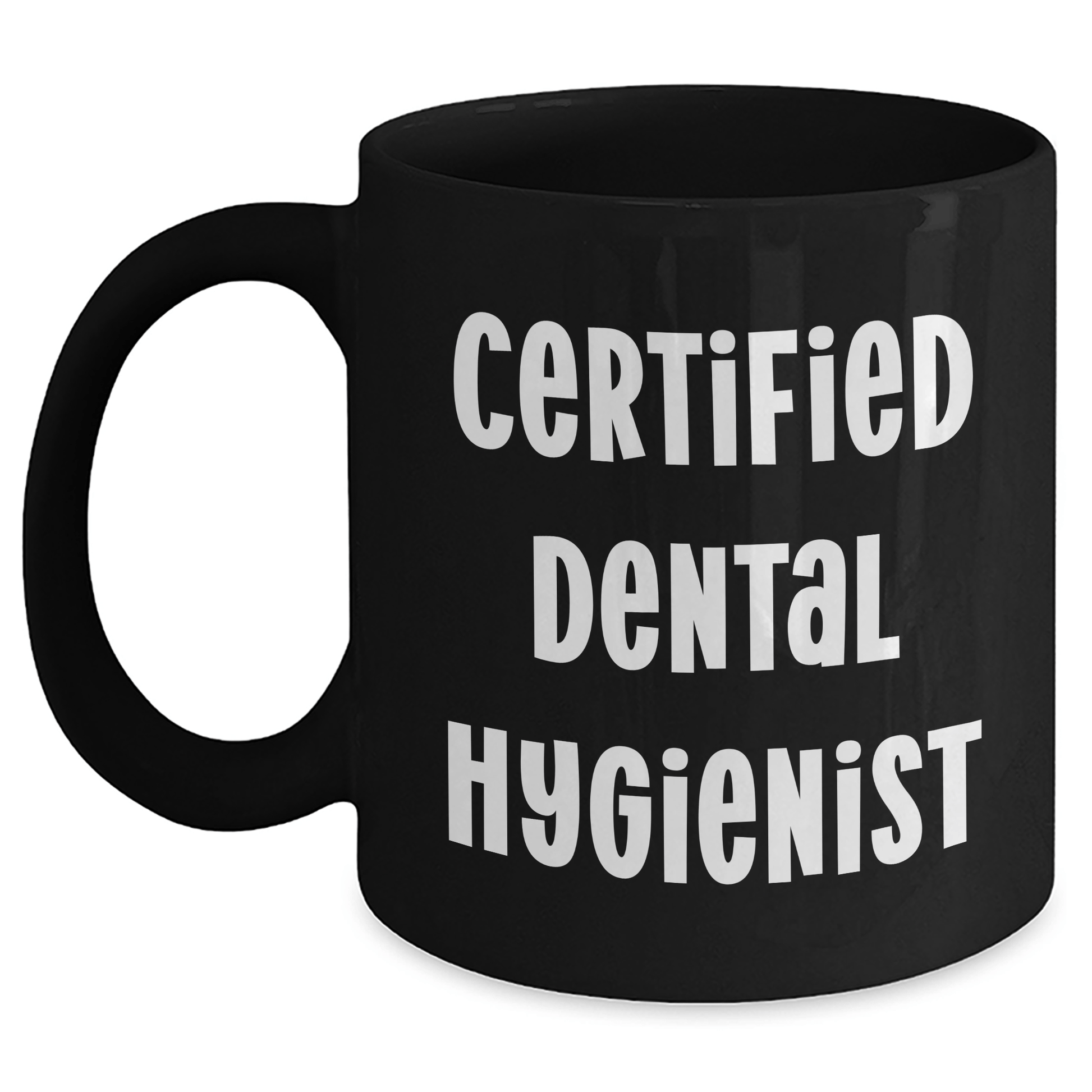 Funny Certified Dental Hygienist Gifts from Dad to Mom on Mother's Day, Black Coffee Mug for Mom's Special Day, 'A smile is the best makeup' Quote - Victory Thru Vision 