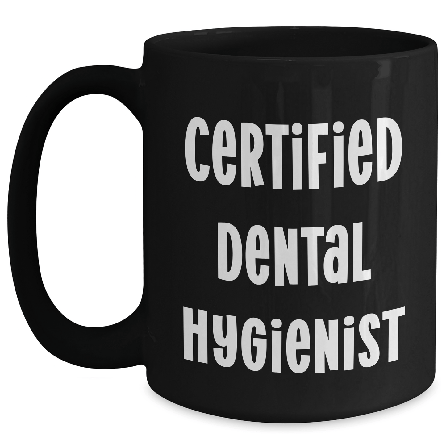 Funny Certified Dental Hygienist Gifts from Dad to Mom on Mother's Day, Black Coffee Mug for Mom's Special Day, 'A smile is the best makeup' Quote - Victory Thru Vision 