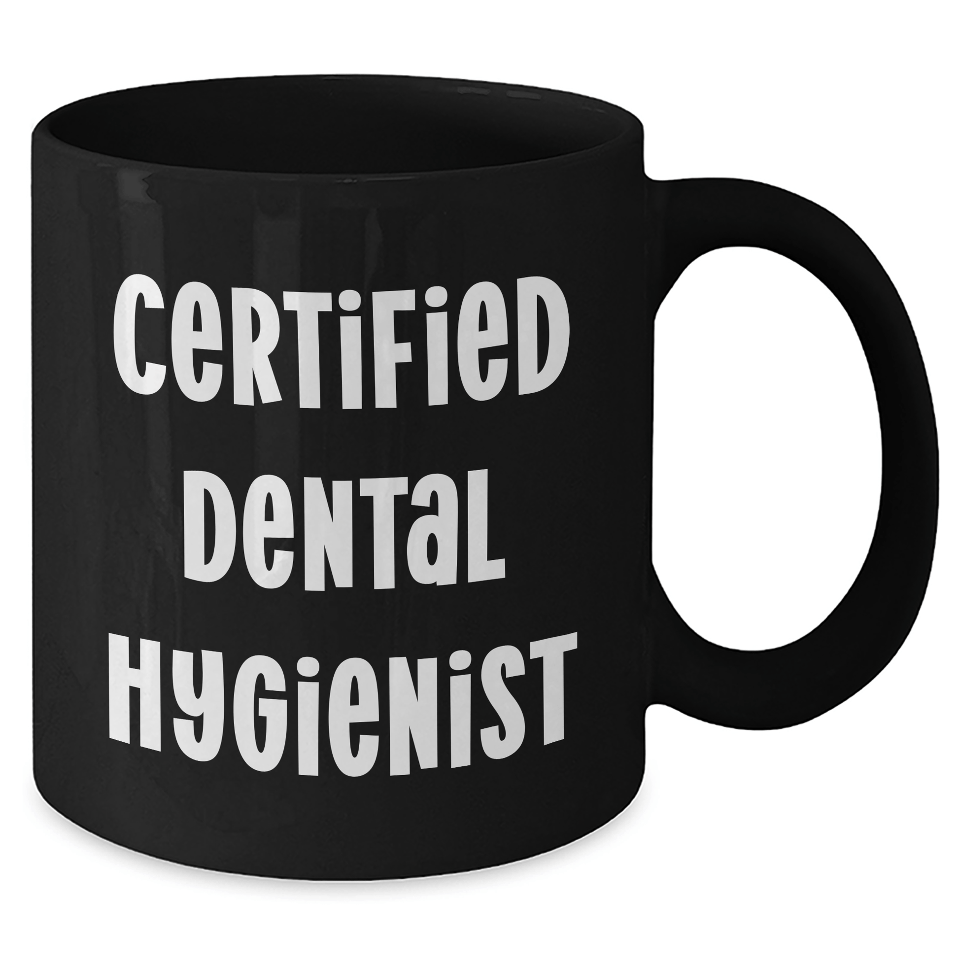 Funny Certified Dental Hygienist Gifts from Dad to Mom on Mother's Day, Black Coffee Mug for Mom's Special Day, 'A smile is the best makeup' Quote - Victory Thru Vision 
