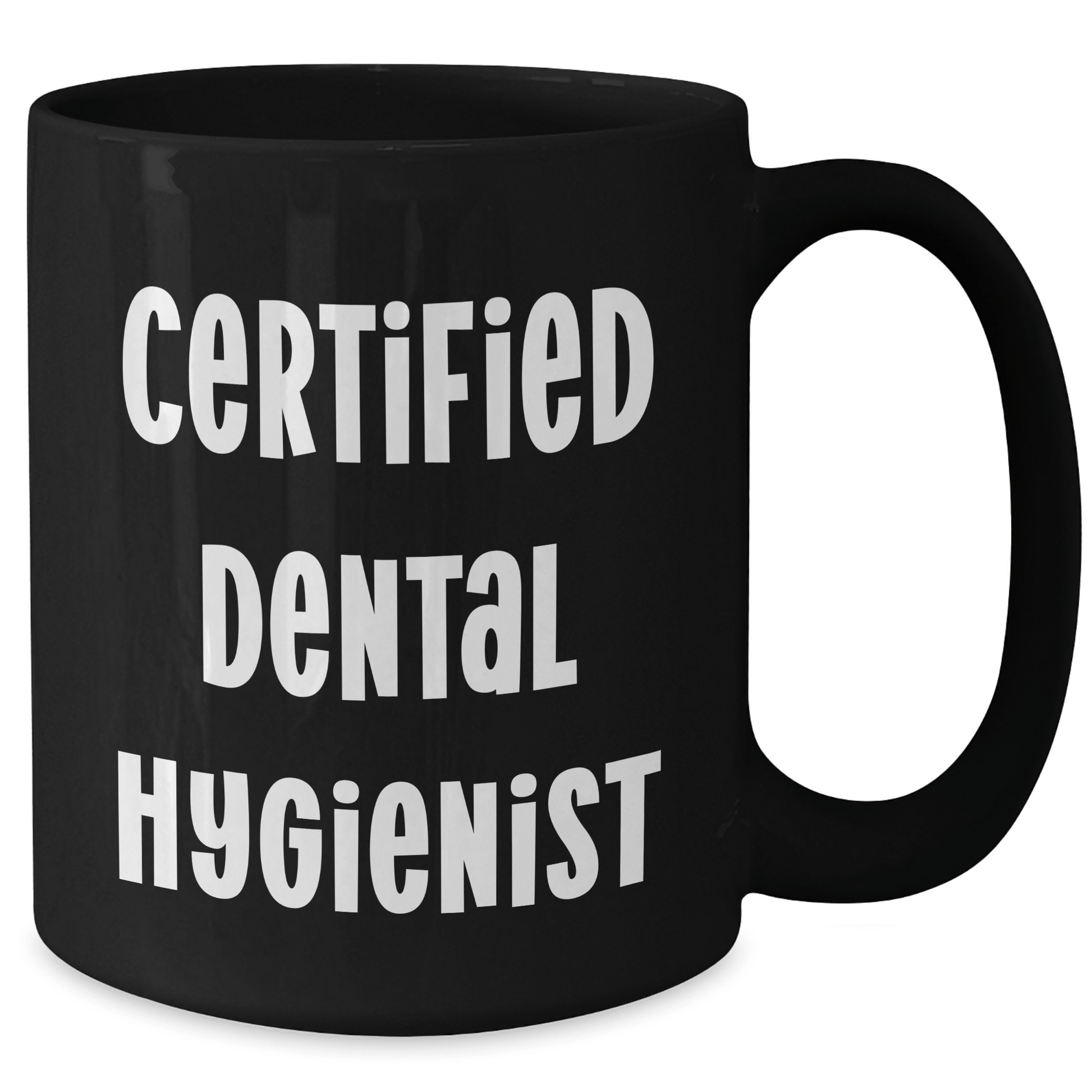 Funny Certified Dental Hygienist Gifts from Dad to Mom on Mother's Day, Black Coffee Mug for Mom's Special Day, 'A smile is the best makeup' Quote - Victory Thru Vision 