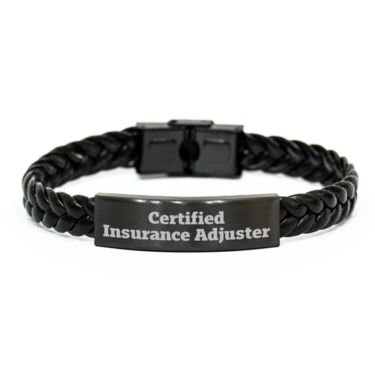 Funny Certified Insurance Adjuster Interlaced Leather Bracelet Gifts for Men on Father's Day - Gifts from Family - Victory Thru Vision 