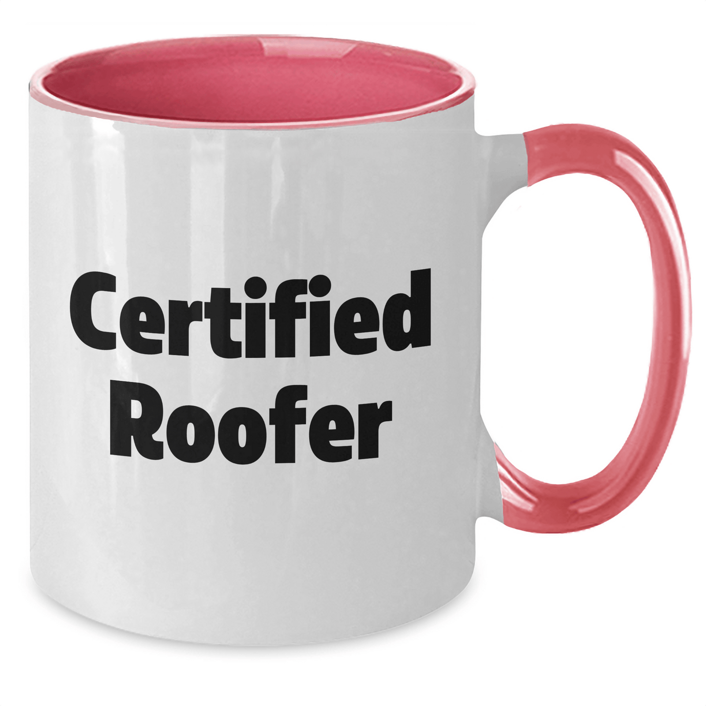 Funny Certified Roofer Gifts from Men for Father's Day - Two Tone Coffee Mug, Black and White - Victory Thru Vision 