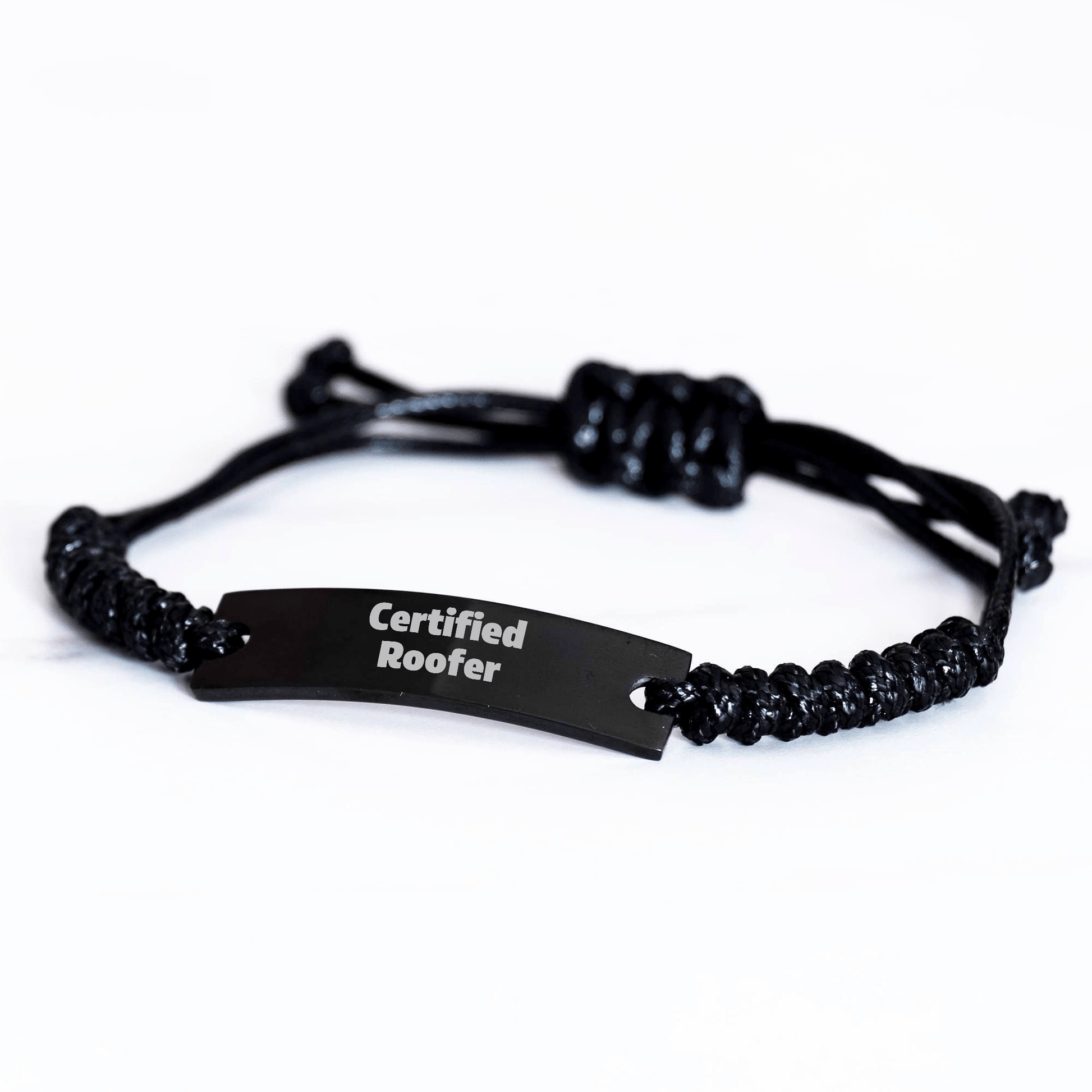 Funny Certified Roofer Rope Bracelet Gifts for Men, Unique Father's Day Presents from Husband, Dad, or Coworkers - Victory Thru Vision 