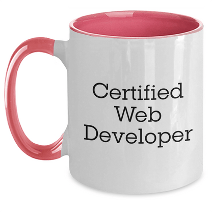 Funny Certified Web Developer Gifts for Men - Web Developer Two Tone Coffee Mug for Father's Day, Gifts from Family, Friends, Coworkers - Victory Thru Vision 