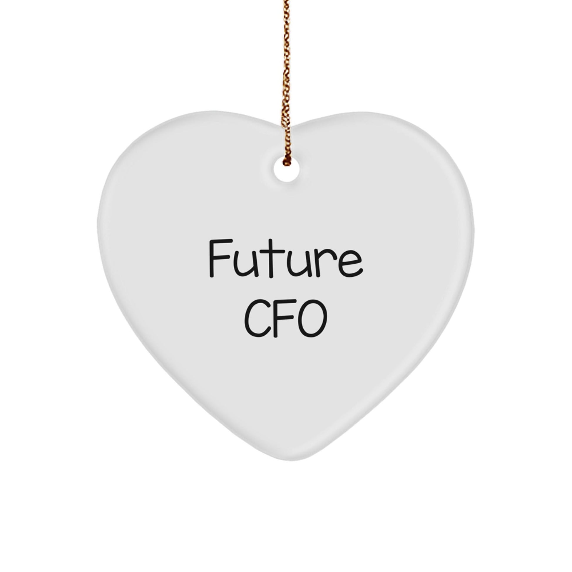 Funny CFO Gifts - Future CFO Heart Ornament, 'I'm Ready to Take Over the World' Quote, Christmas Memorable Presents for Men, Women, Coworkers, Family, Friends - Victory Thru Vision