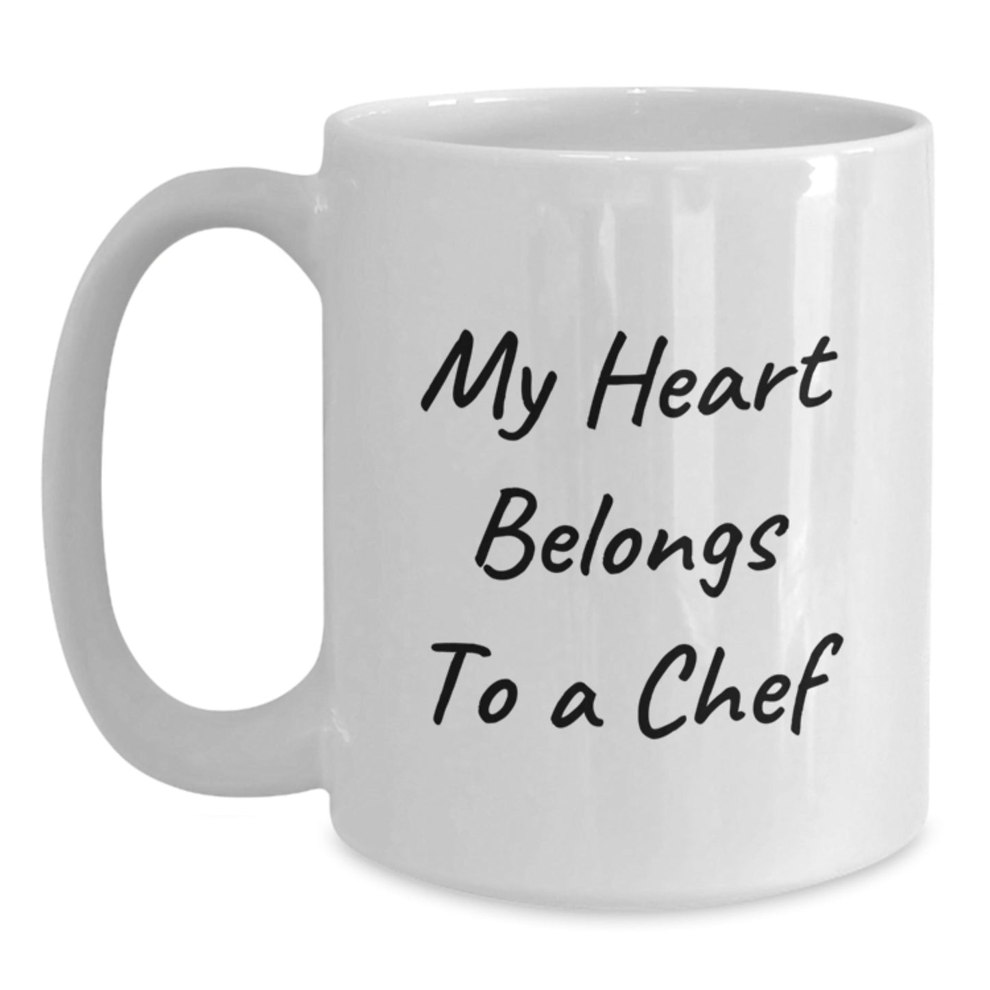 Funny Chef Gifts for Him from Friends, My Heart Belongs To A Chef White Coffee Mug, Birthday Unique Presents - Victory Thru Vision
