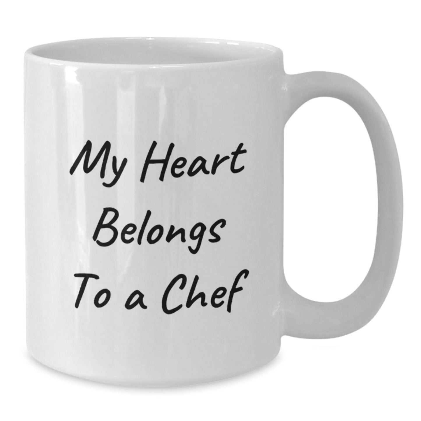 Funny Chef Gifts for Him from Friends, My Heart Belongs To A Chef White Coffee Mug, Birthday Unique Presents - Victory Thru Vision