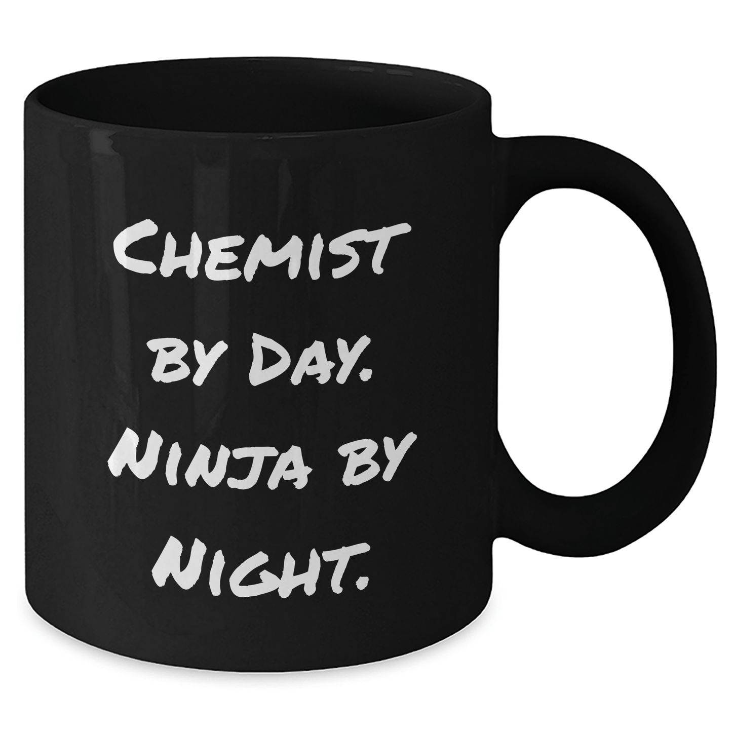 Funny Chemist Gifts by Day, Ninja Mug for Chemist Graduation, Black Coffee Mug with Quote 'Chemist By Day. Ninja By Night.' from Family, Friends, Coworkers - Victory Thru Vision