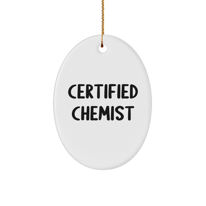 Funny Chemist Gifts, Oval Ornament, 'Chemists are like Wizards' Quote, Christmas Unique Gifts from Family, Friends, or Coworkers - Victory Thru Vision 