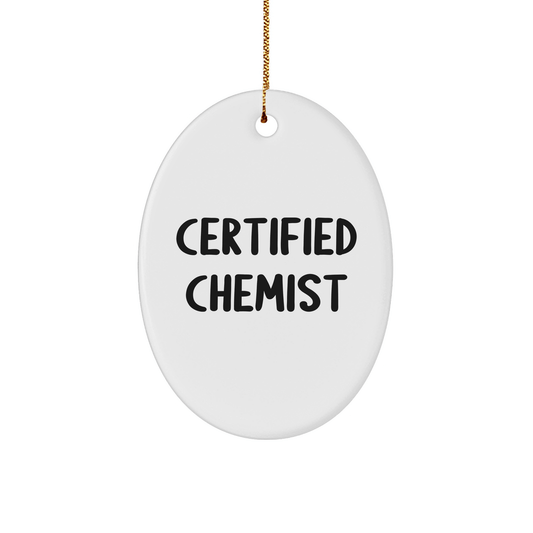 Funny Chemist Gifts, Oval Ornament, 'Chemists are like Wizards' Quote, Christmas Unique Gifts from Family, Friends, or Coworkers - Victory Thru Vision 